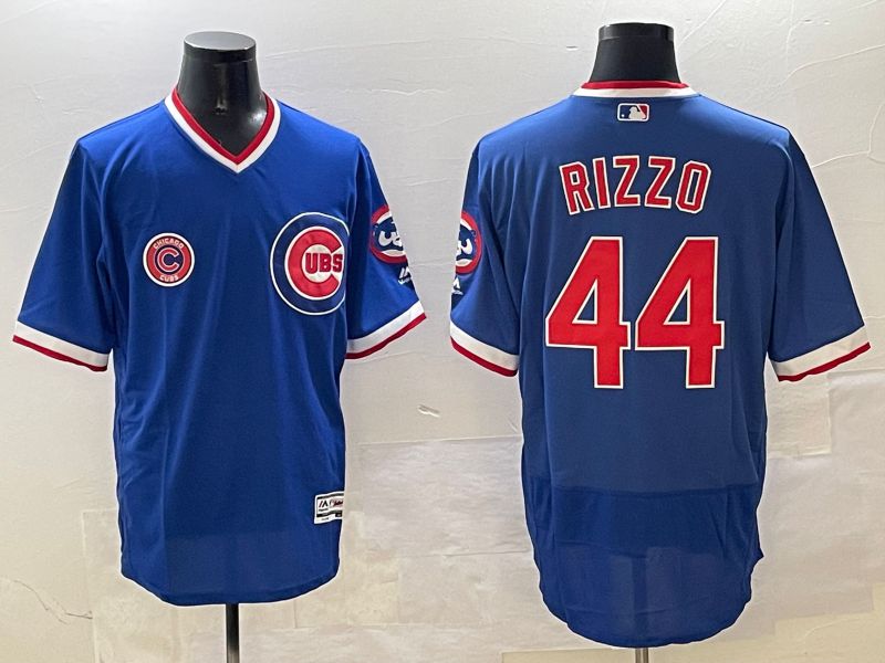 Men Chicago Cubs #44 Rizzo Blue Throwback Elite 2025 Nike MLB Jersey style 7